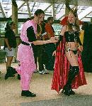 Dan and some scantly-clad lady