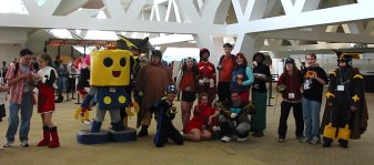 large group of people and a Kobun