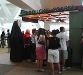 No Face ordering at the Starbucks